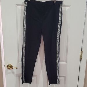 Black and Gray Women's Ankle Pants